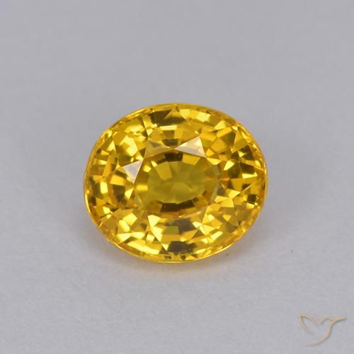 1.01ct Натуральный Темно-золотой апельсин Сапфир, Овал, Чистота VVS