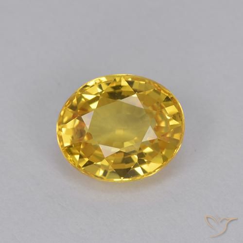 0.99ct Натуральный Золотой Сапфир, Овал, Чистота VVS
