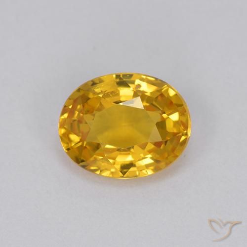 0.98ct Натуральный Золотой Сапфир, Овал, Чистота VVS