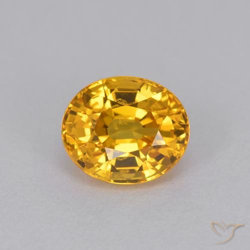 1.22ct Натуральный Темно-золотой Сапфир, Овал, Чистота VVS