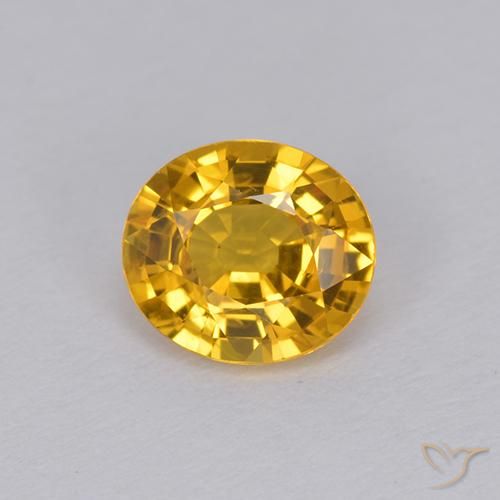 1.05ct Натуральный Темно-золотой Сапфир, Овал, VVS-VS
