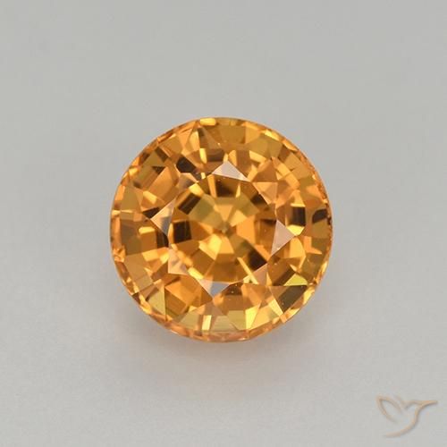 1.06ct Натуральный Темно-оранжевый Сапфир, Круглый, Чистота VVS