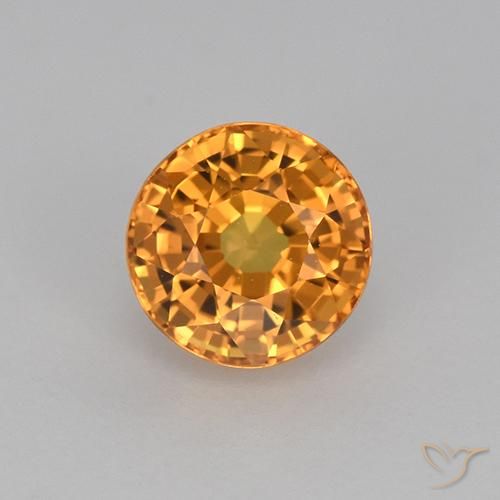 1.17ct Натуральный Золотой Сапфир, Круглый, Чистота VVS