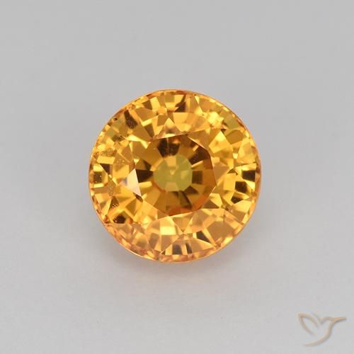 1.16ct Натуральный Средний апельсин Сапфир, Круглый, Чистота VVS