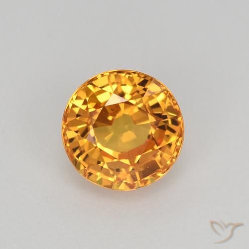 1.03ct Натуральный Средний апельсин Сапфир, Круглый, Чистота VVS