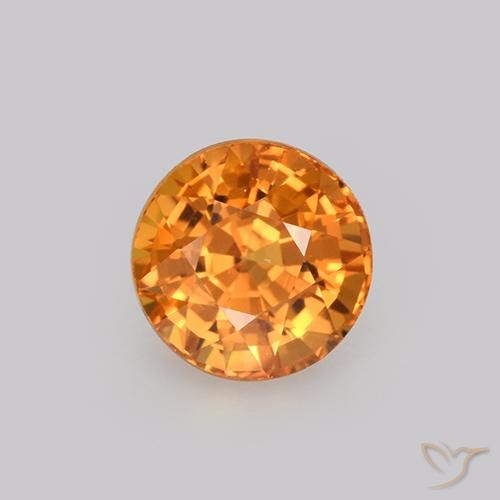 1.13ct Натуральный Темно-оранжевый Сапфир, Круглый, VVS-VS