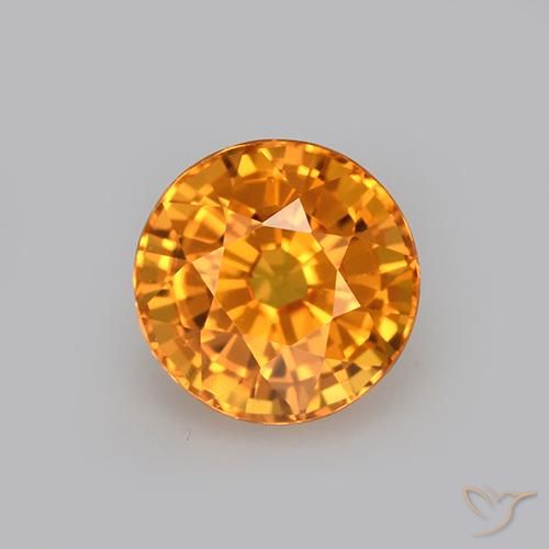 1.24ct Натуральный Золотой Сапфир, Круглый, Чистота VVS