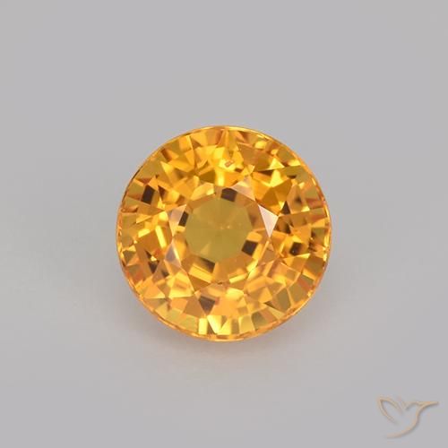 1.03ct Натуральный Средний апельсин Сапфир, Круглый, Чистота VVS