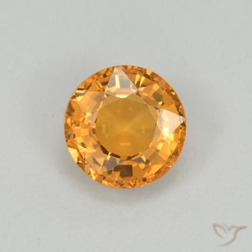 1.01ct Натуральный Средний апельсин Сапфир, Круглый, Чистота VVS