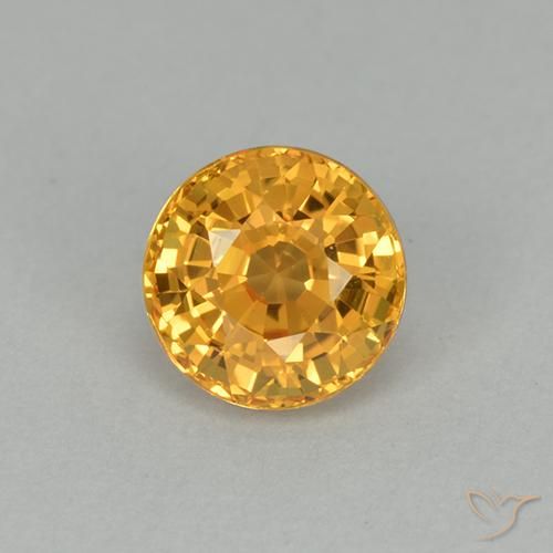 1.05ct Натуральный Темно-золотой Сапфир, Круглый, Чистота VVS