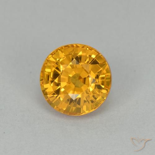 1.00ct Натуральный Темно-золотой Сапфир, Круглый, Чистота VVS