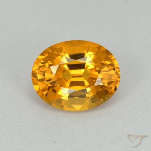 1.15ct Натуральный Темно-золотой Сапфир, Овал, Чистота VVS