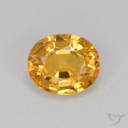 1.11ct Натуральный Темно-золотой Сапфир, Овал, Чистота VVS