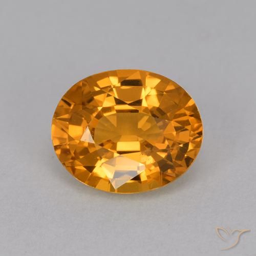 1.14ct Натуральный Глубокий оранжево-золотой Сапфир, Овал, Чистота VVS