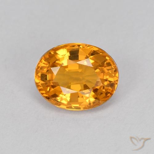 1.03ct Натуральный Оранжево-золотой Сапфир, Овал, Чистота VVS