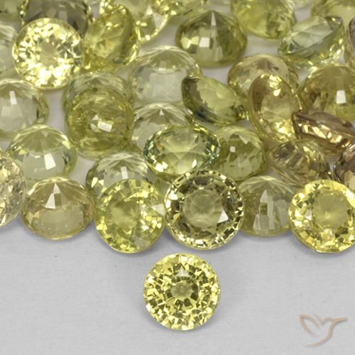 0.47ct Натуральный Лимонно-желтый Сапфир, Круглый, Чистота VS
