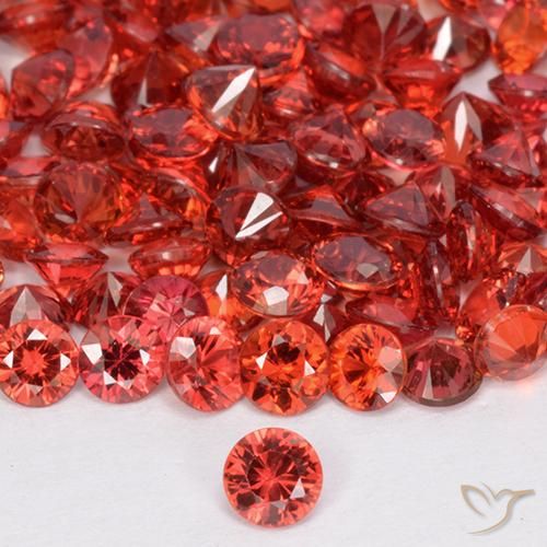 0.14ct Натуральный Средне-темно-красный Сапфир, Круглый, Чистота VS