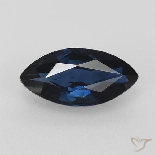 0.75ct Натуральный Темно-синий Сапфир, Маркиза, VVS-VS