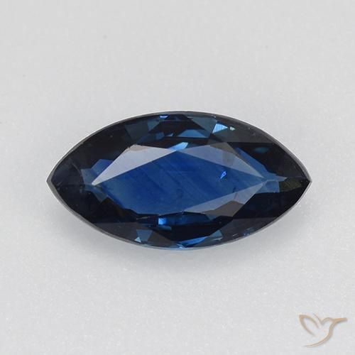 0.74ct Натуральный Темно-синий Сапфир, Маркиза, VVS-VS
