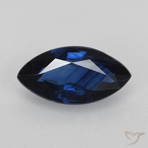 0.80ct Натуральный Темно-синий Сапфир, Маркиза, VVS-VS