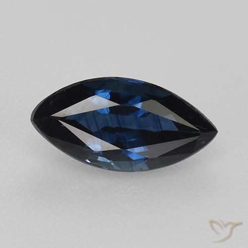 0.82ct Натуральный Темно-синий Сапфир, Маркиза, VVS-VS