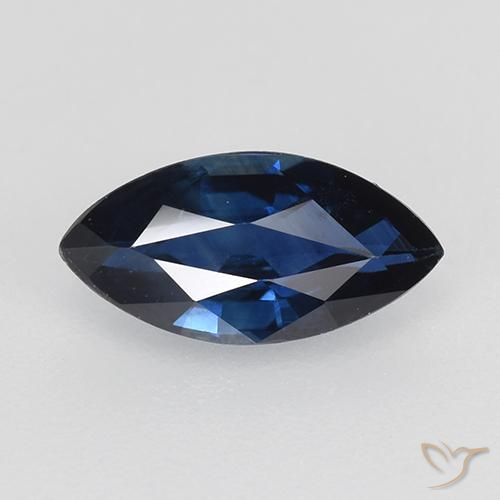 0.72ct Натуральный Сумеречный синий Сапфир, Маркиза, VVS-VS