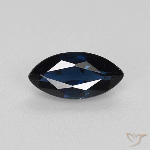 0.73ct Натуральный Темно-синий Сапфир, Маркиза, VVS-VS