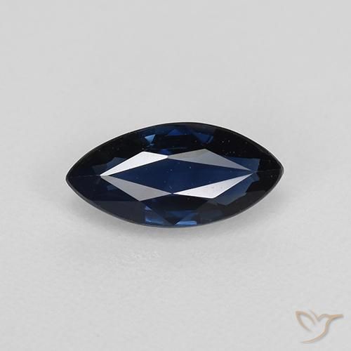 0.74ct Натуральный Темно-синий Сапфир, Маркиза, VVS-VS