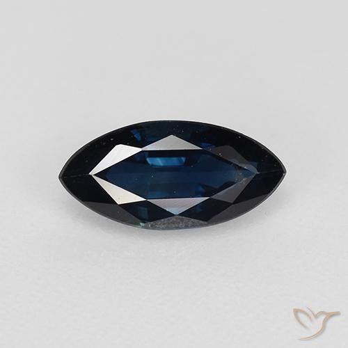 0.77ct Натуральный Темно-синий Сапфир, Маркиза, VVS-VS