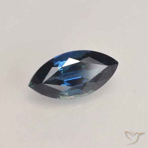 0.82ct Натуральный Темно-синий Сапфир, Маркиза, VVS-VS