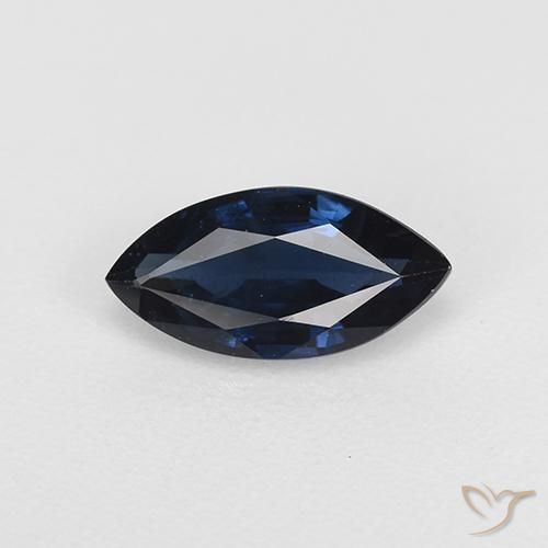 0.73ct Натуральный Темно-синий Сапфир, Маркиза, Чистота VS