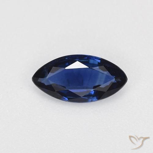 0.60ct Натуральный Темно-синий Сапфир, Маркиза, VVS-VS
