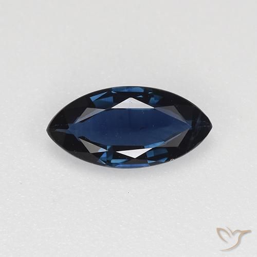 0.66ct Натуральный Темно-синий Сапфир, Маркиза, VVS-VS