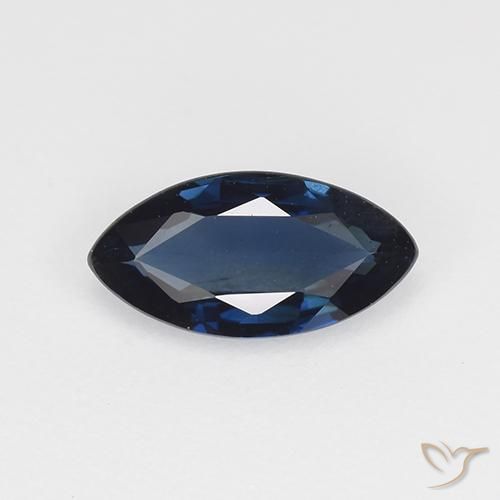 0.69ct Натуральный Темно-синий Сапфир, Маркиза, VVS-VS