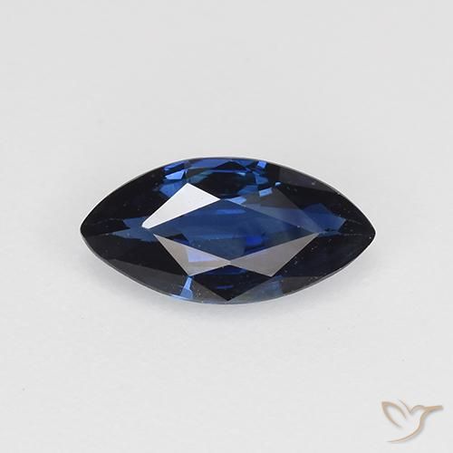 0.69ct Натуральный Темно-синий Сапфир, Маркиза, VVS-VS