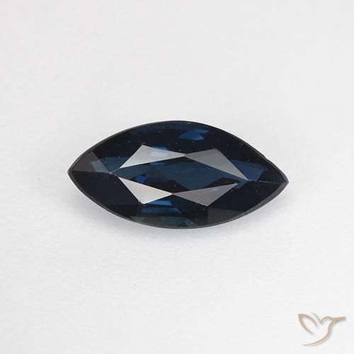 0.64ct Натуральный Темно-синий Сапфир, Маркиза, VVS-VS