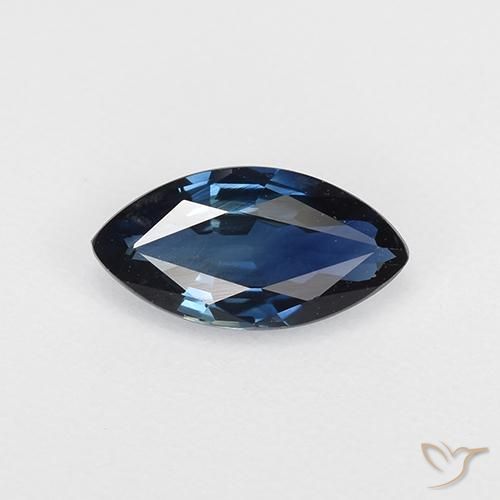 0.66ct Натуральный Темно-синий Сапфир, Маркиза, VVS-VS