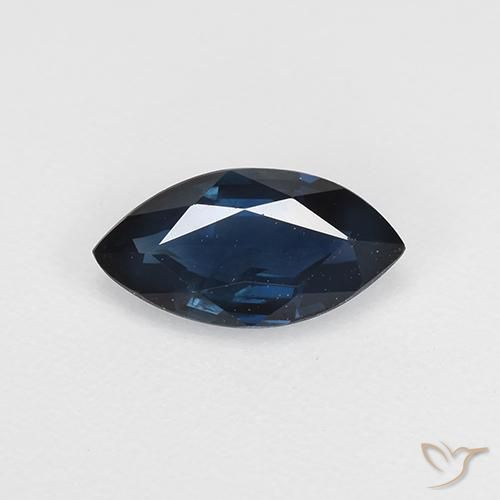 0.66ct Натуральный Темно-синий Сапфир, Маркиза, VVS-VS