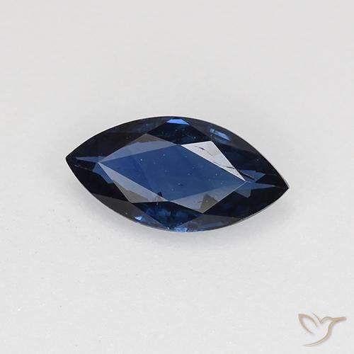 0.64ct Натуральный Темно-синий Сапфир, Маркиза, Чистота VS