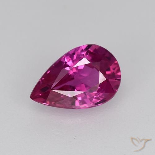 0.69ct Натуральный Красновато-пурпурный Сапфир, Форма груши, Чистота VVS