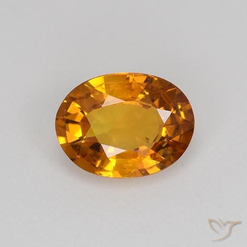 0.80ct Натуральный Земля Оранжевый Сапфир, Овал, Чистота VS