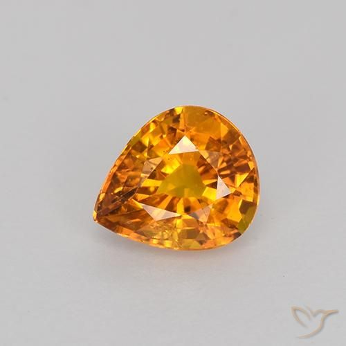 0.77ct Натуральный Средний апельсин Сапфир, Форма груши, VVS-VS