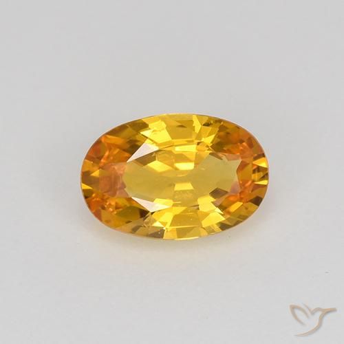 0.67ct Натуральный Глубокий оранжево-золотой Сапфир, Овал, VVS-VS