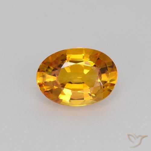 0.71ct Натуральный Абрикос Апельсин Сапфир, Овал, VVS-VS