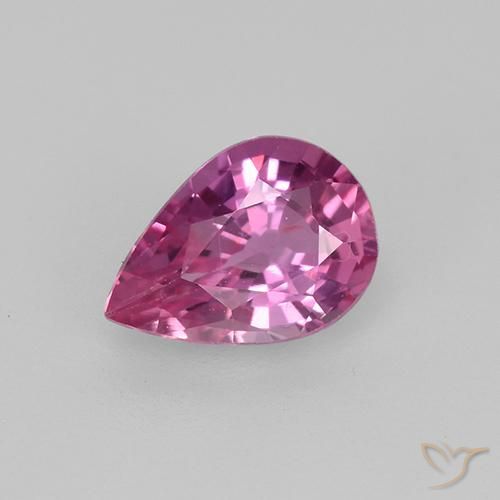 0.64ct Натуральный Темно-розовый Сапфир, Форма груши, VVS-VS