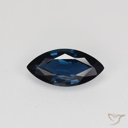 0.66ct Натуральный Темно-синий Сапфир, Маркиза, Чистота VVS