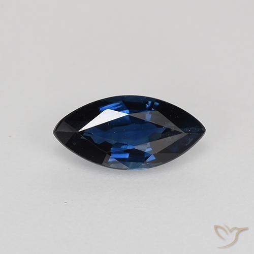 0.64ct Натуральный Сумеречный синий Сапфир, Маркиза, Чистота VVS