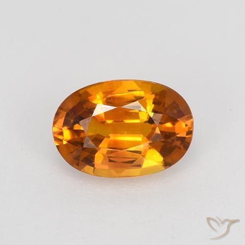 0.77ct Натуральный Темно-оранжевый Сапфир, Овал, Чистота VVS