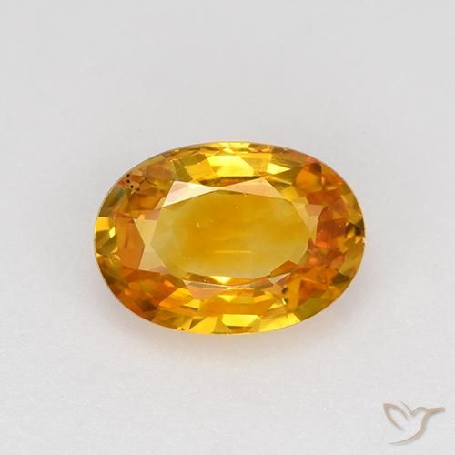 0.82ct Натуральный Абрикос Апельсин Сапфир, Овал, VVS-VS