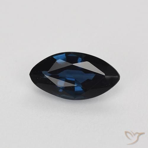 0.69ct Натуральный Темно-синий Сапфир, Маркиза, Чистота VVS